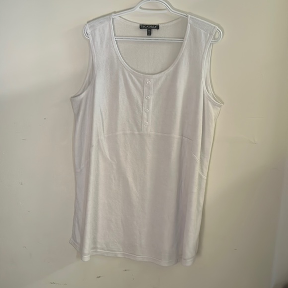 White, Picadilly Sleeveless Top, Size XXL - Picture 1 of 3